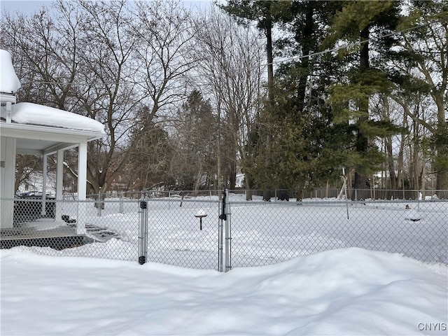 view of snowy yard