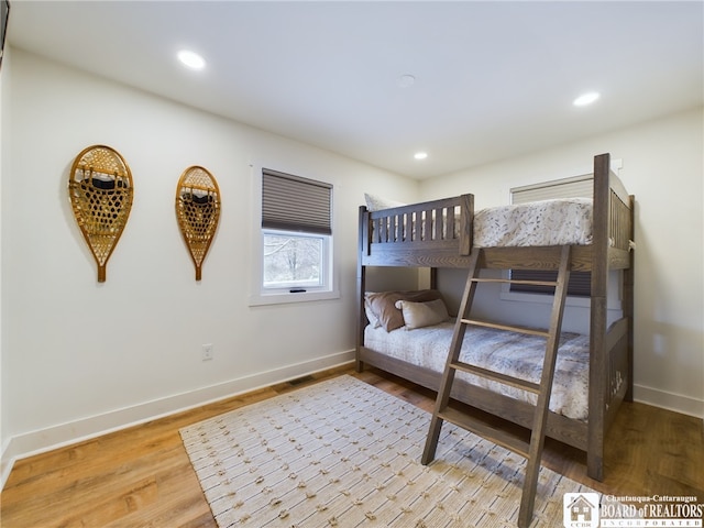 bedroom featuring light hardwood / wood-style floors