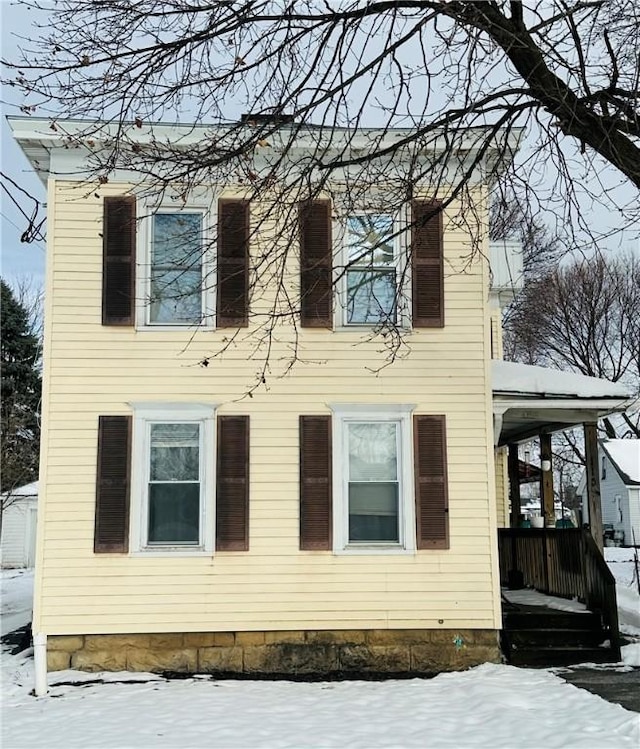 view of snowy exterior