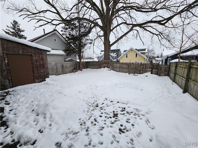 view of snowy yard