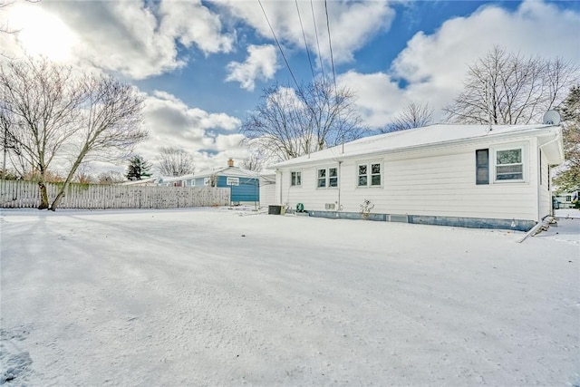 view of snowy exterior