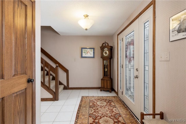 view of tiled foyer