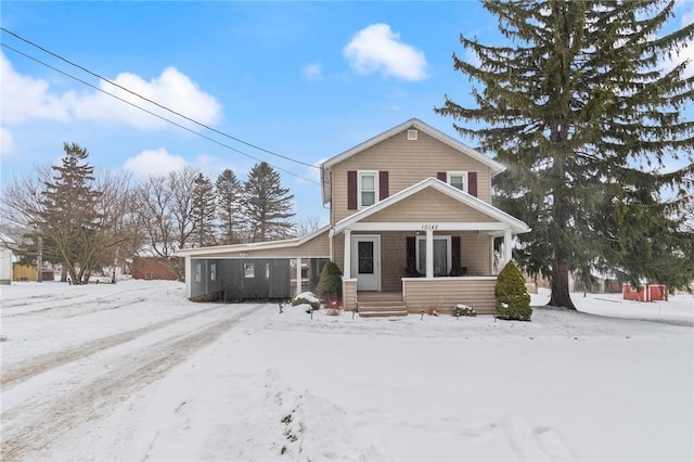 view of front of home with a porch