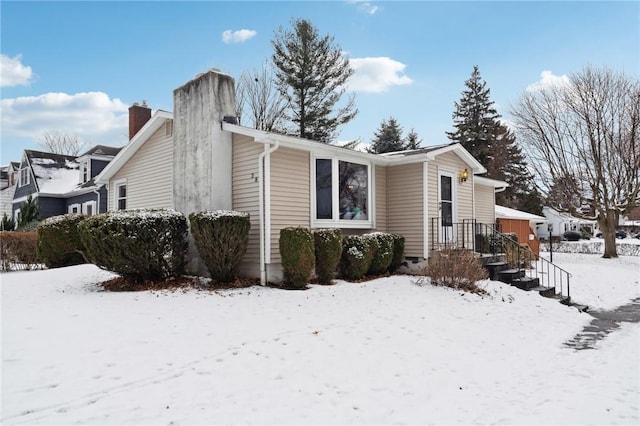 view of snowy exterior