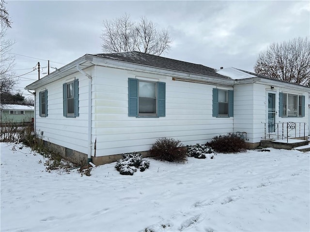 view of snowy exterior