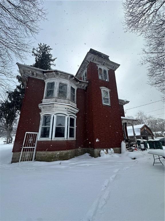 view of snow covered exterior