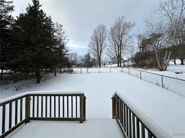 view of snowy yard