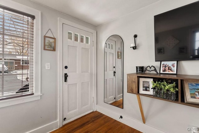 entryway featuring dark hardwood / wood-style flooring