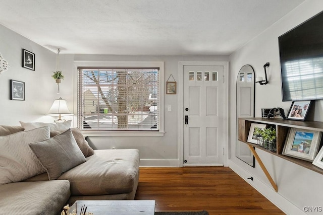 foyer entrance with dark wood-type flooring