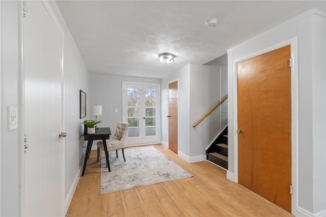 entryway featuring light hardwood / wood-style flooring