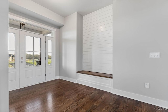 foyer with dark wood-type flooring