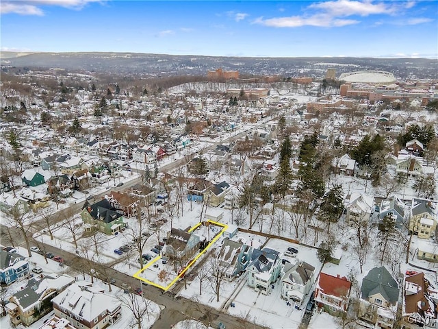 view of snowy aerial view