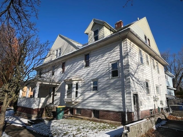 view of snowy exterior