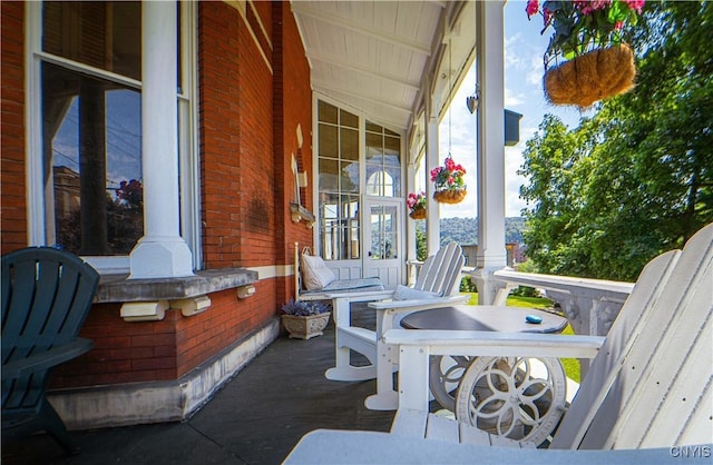 view of patio with a porch