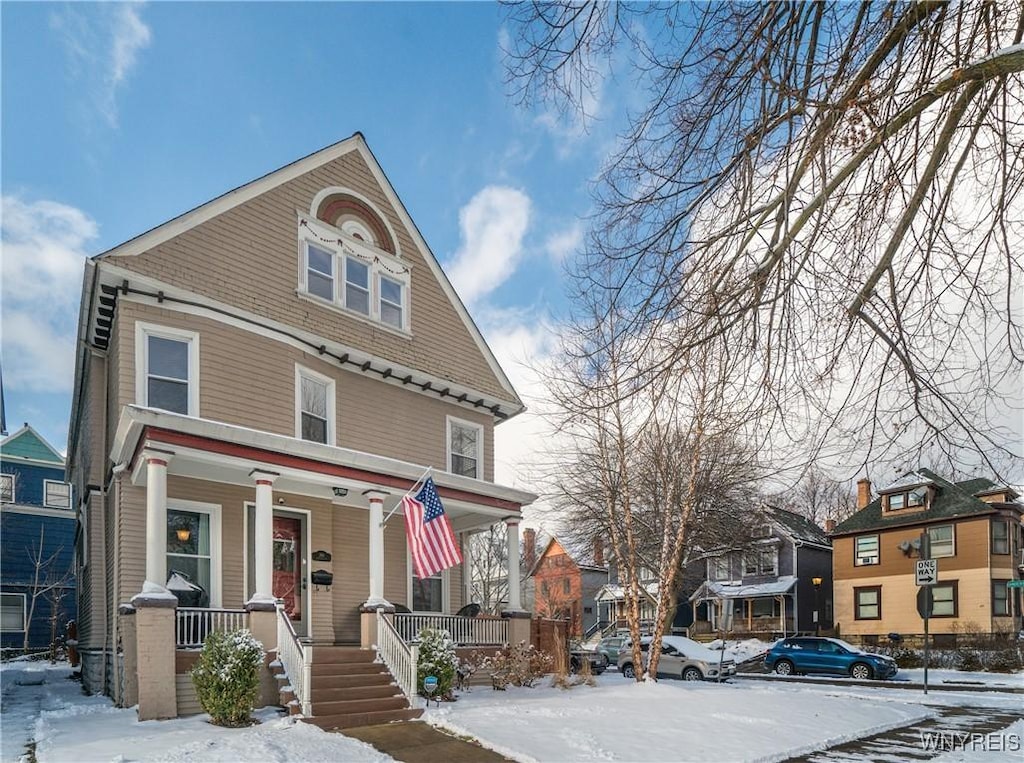 view of front of home with a porch