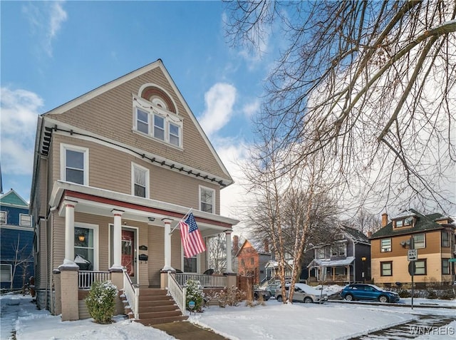 view of front of home with a porch