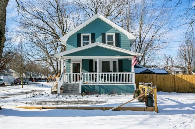 view of front of home featuring a porch