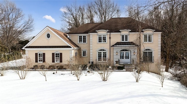 view of front facade with french doors