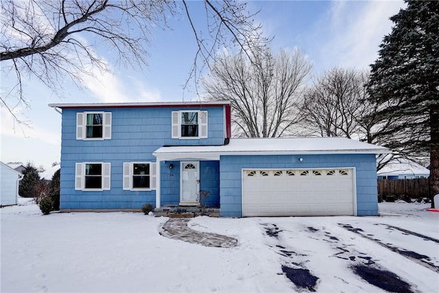 view of property featuring a garage