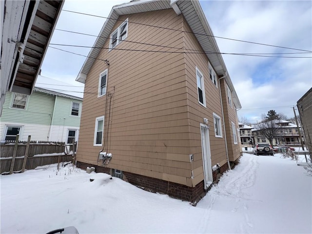 view of snowy exterior