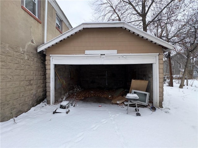 view of garage