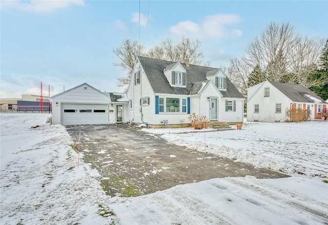 new england style home with a garage