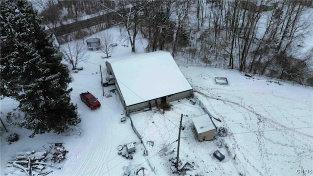 view of snowy aerial view