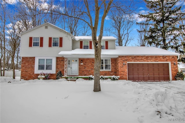 view of front property with a garage