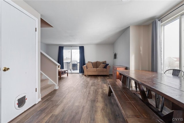 dining room featuring dark hardwood / wood-style flooring