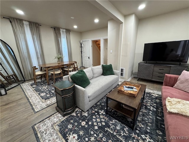 living room featuring wood-type flooring