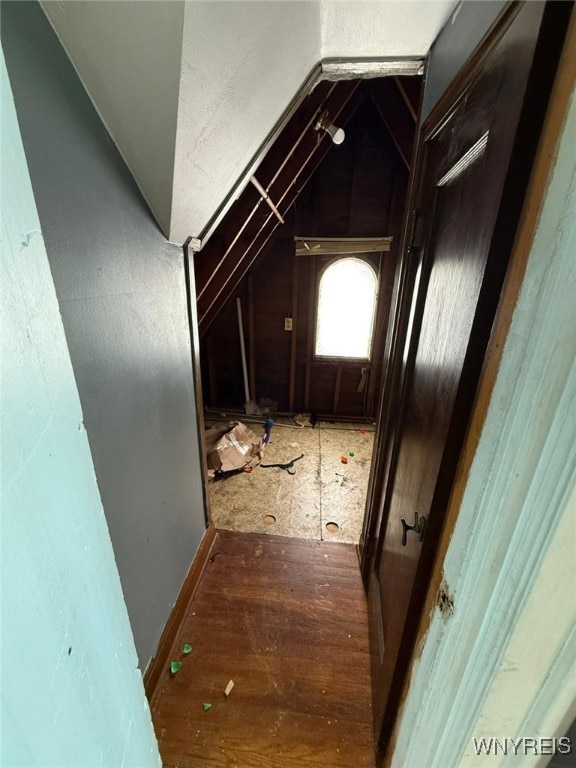 view of unfinished attic