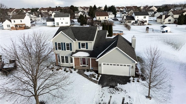 view of snowy aerial view