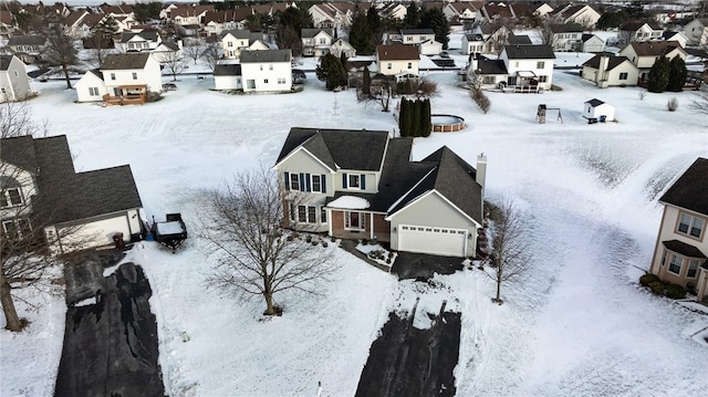 view of snowy aerial view