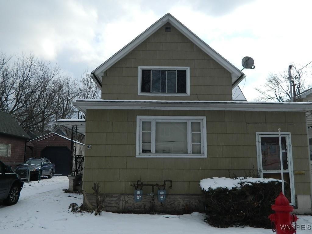 view of snowy exterior