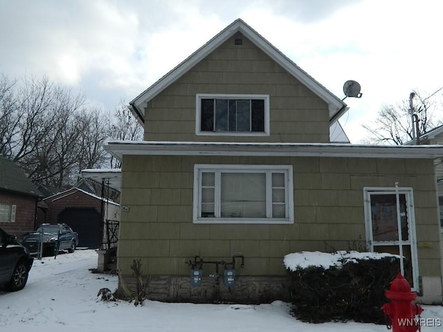 view of snowy exterior