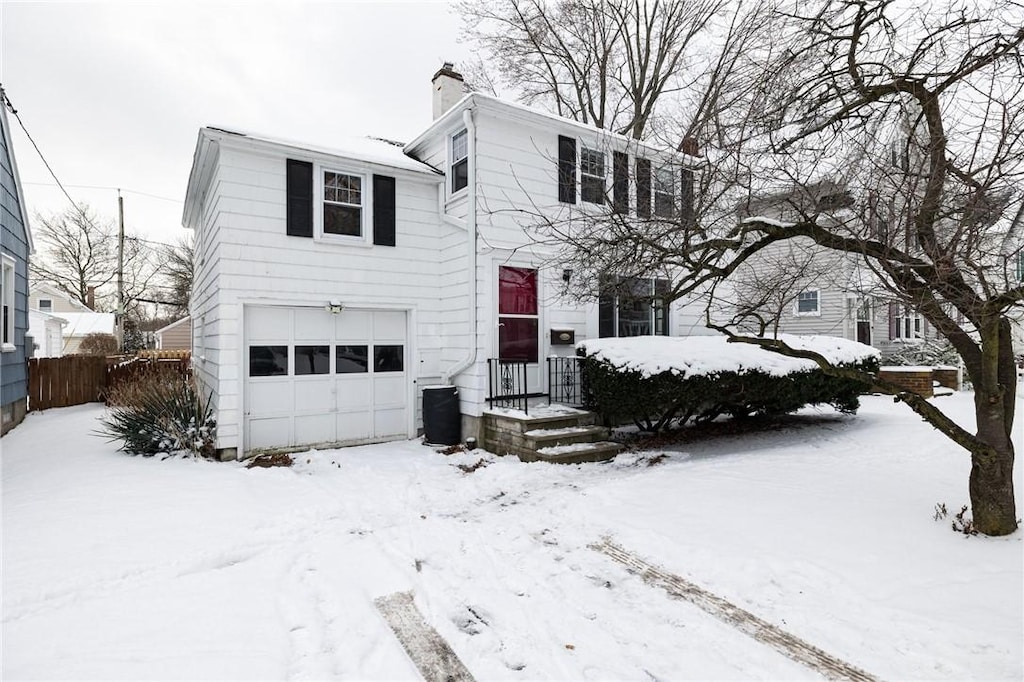 view of front property with a garage