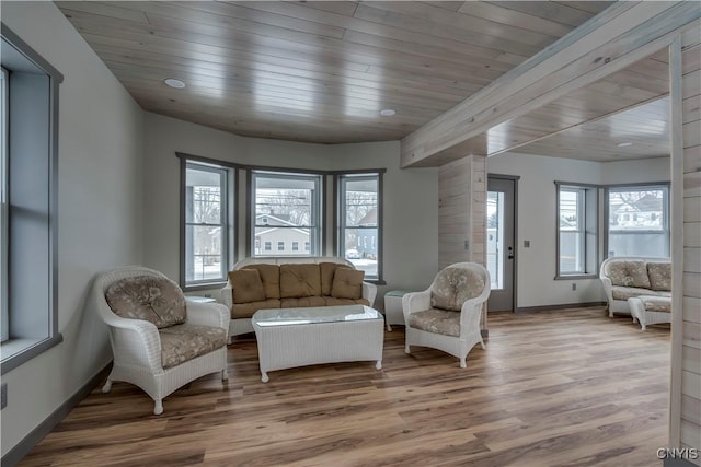 sitting room featuring hardwood / wood-style flooring