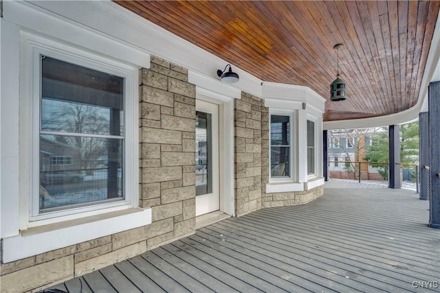 wooden deck featuring a porch