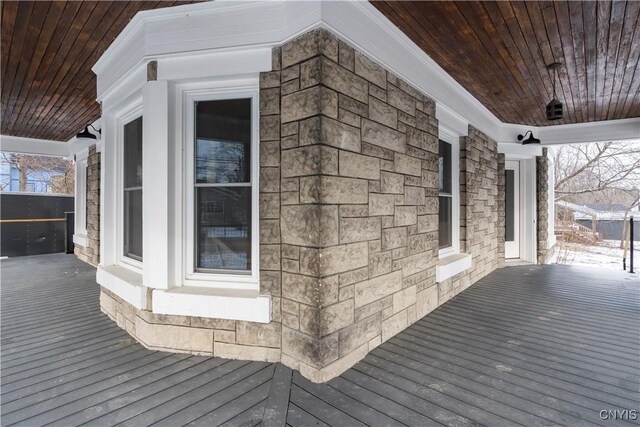 wooden deck featuring a porch