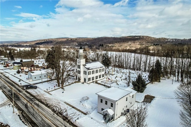 view of snowy aerial view