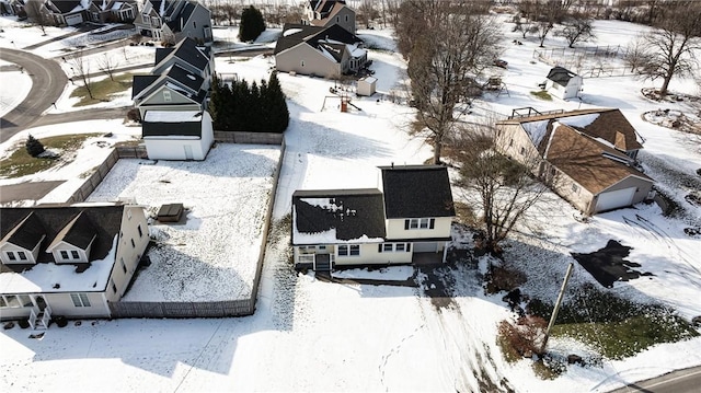 view of snowy aerial view