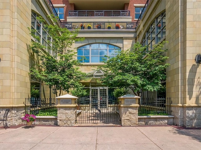 doorway to property featuring a balcony