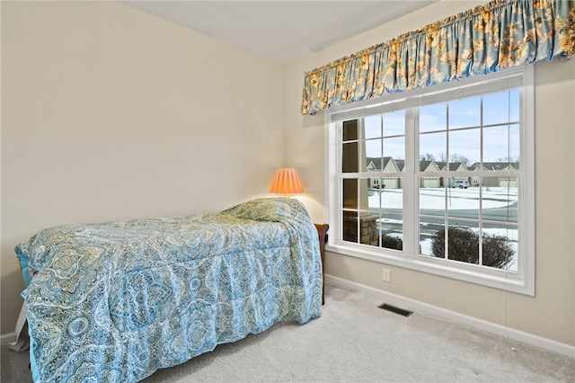 bedroom with carpet