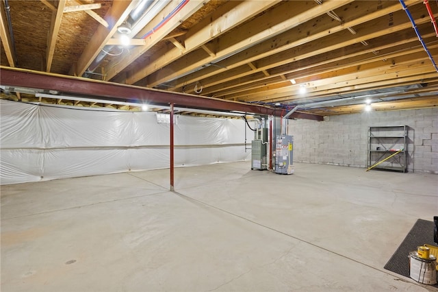 basement with gas water heater