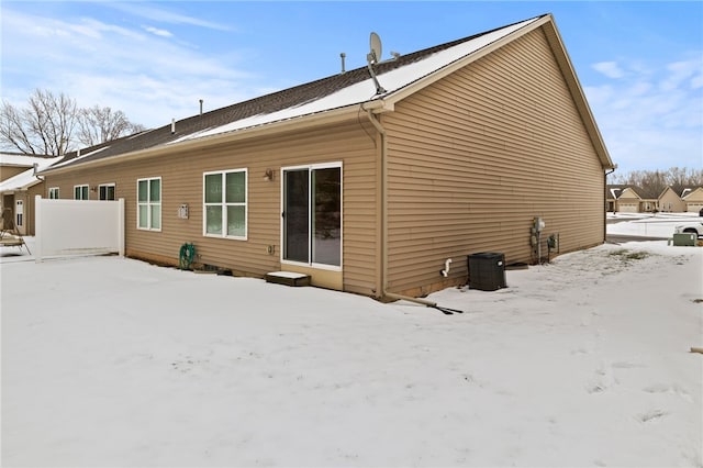 view of snow covered property