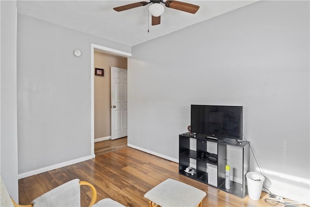 living room with hardwood / wood-style floors