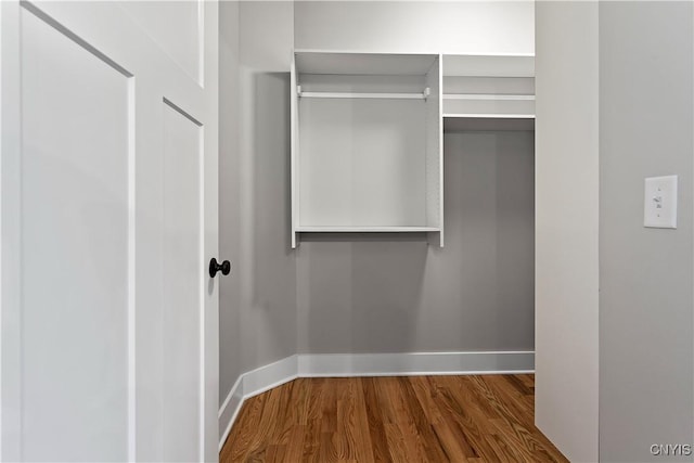 spacious closet featuring hardwood / wood-style flooring