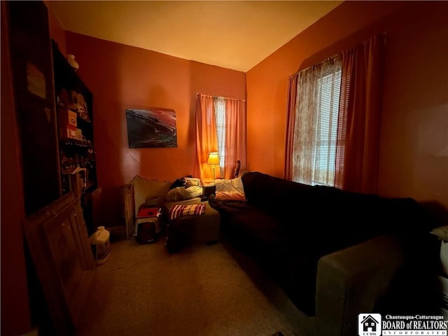 living room with carpet flooring