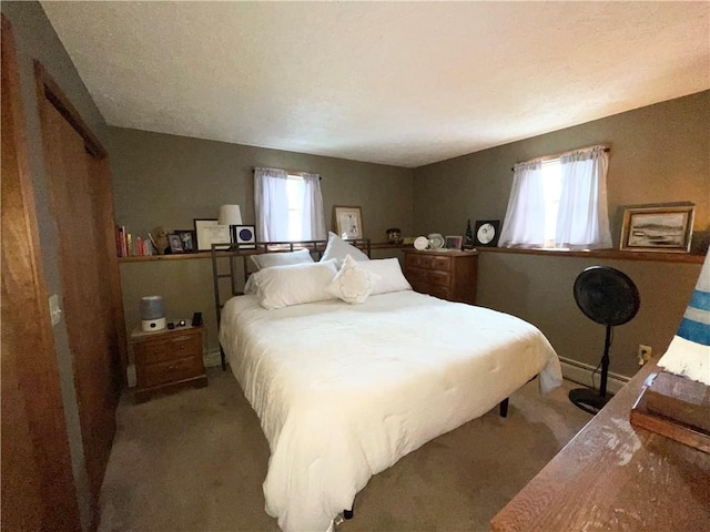 carpeted bedroom with multiple windows