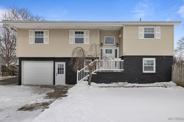 bi-level home with a garage